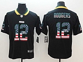 Nike Packers 12 Aaron Rodgers Black USA Flag Fashion Color Rush Limited Jersey,baseball caps,new era cap wholesale,wholesale hats